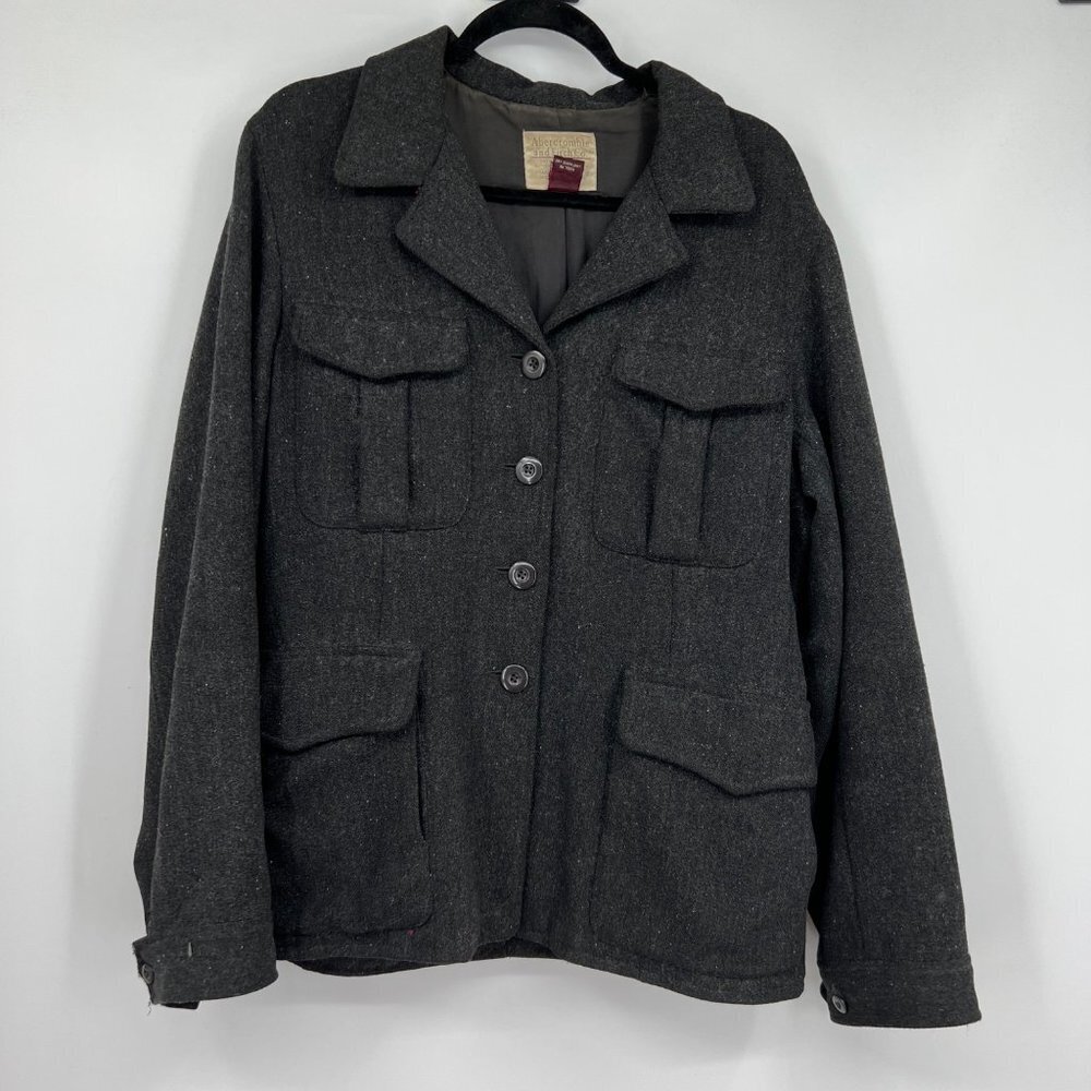 Abercrombie and Fitch Womens Vintage Jacket Sz 1? Button Front Gray